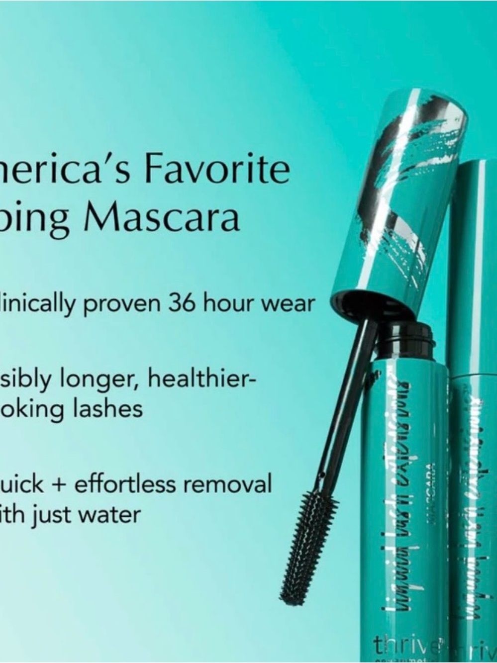 thrive causemetics Liquid Lash Extensions Mascara in Rich Black Brynn - Picture 2 of 4